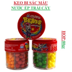 Kẹo bi nước ép hoa quả sắc mầu colorfull Yummy delight hộp 80gr