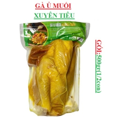 Gà ủ muối xuyên tiêu Hoàng Minh dai ngon 1/2 con túi 500gr