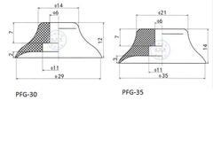 Núm hút cao su PFG, PA