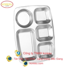 Đĩa Thức Ăn Bằng inox 304 Cho Học Sinh , Công Nhân , Quán Ăn