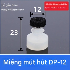 Núm hút chân không dạng 2 ngăn nhún có xốp bọt biển đen chịu lực – hút mạnh, không rơi rớt