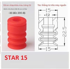 Núm hút cao su silicon 3 ngăn, giác hút chân không Star 3 ngăn dùng cho cọc hút đầu bắt núm 8mm