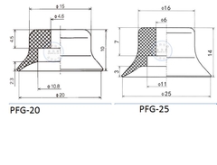 Núm hút cao su PFG, PA