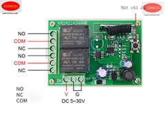 Bộ điều khiển từ xa đóng mở tự động 2 chiều 5V đến 220v gồm mạch điều khiển và điều khiển 3 nút ấn