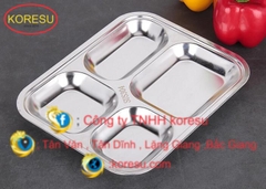 Đĩa Thức Ăn Bằng inox 304 Cho Học Sinh , Công Nhân , Quán Ăn