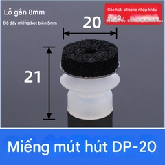 Núm hút chân không dạng 2 ngăn nhún có xốp bọt biển đen chịu lực – hút mạnh, không rơi rớt
