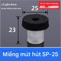 Núm hút cao su 1 ngăn nhún có gắn tấm xốp bọt biển dùng hút các vật liệu có bề mặt không bằng phẳng.