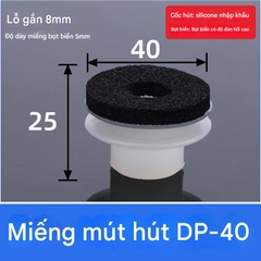 Núm hút chân không dạng 2 ngăn nhún có xốp bọt biển đen chịu lực – hút mạnh, không rơi rớt