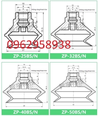 Núm hút cao su silicon ZP-...BS , ZP-...BN có 2 ngăn từ  ZP06-ZP50.