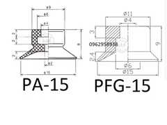 Núm hút cao su PFG, PA