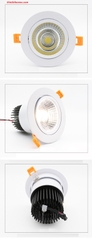 Đèn pha  downlight ( dọi ) âm trần  xoay 180 độ( 9w- 9-10cm)