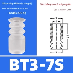 Núm hút chân không BT3-5/ 7/ 9S - Cốc hút 3 tầng silicon chịu nhiệt. Hút gắp linh kiện, tem nhãn, túi mỏng,