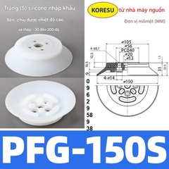 Núm hút cao su dùng hút nâng hạ sản phẩm nặng có bề mặt rộng, mô hình PFG.