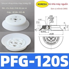 Núm hút cao su dùng hút nâng hạ sản phẩm nặng có bề mặt rộng, mô hình PFG.