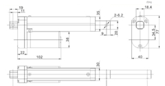 Xilanh Điện Hành Trình 600mm 12V