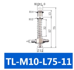 Cọc hút khí TL Ren cố định M10*1 dài 15mm. phụ kiện công nghệ hút khí nén.