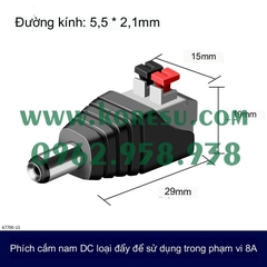 Dây Nguồn DC Đầu Đực / Cái ( đầu âm 2.1mm, đầu dương 5.5mm) dây đồng đủ loại 67700-1.