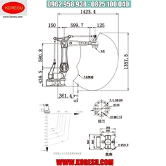 JZJ15B-140 1423mm phạm vi làm việc, tải trọng 15kg, rô bốt nhỏ đa năng 900011