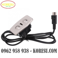 Nút bấm điều khiển điện hình chữ nhật nhỏ có rắc cắm sạc USB dùng cho ghế và giường massage, màu bạc trắng, (67171)