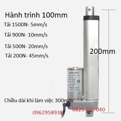 Xi lanh điện 24v, hành trình 100mm, xi lanh điện nâng hạ tự động.