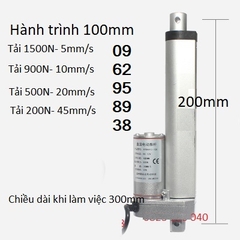 Xi lanh điện tốc độ di chuyển 45mm/s- lực đẩy 45mm/s, Điện 12v/ 24v, HY01.