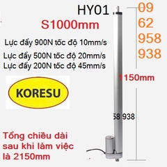 Xi lanh điện 12v chạy tốc độ 20mm/s lực đẩy 500N, Thiết bị nâng hạ tự động điện 12v, HY01.