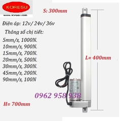 Ty đẩy điện 24v, lực nâng 90 kg, tốc độ 10mm/s, xi lanh điện đẩy tự động, HY01.