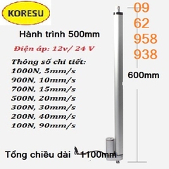Xi lanh điện 12v chạy tốc độ 20mm/s lực đẩy 500N, Thiết bị nâng hạ tự động điện 12v, HY01.