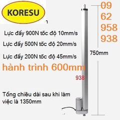Xi lanh điện 12v chạy tốc độ 20mm/s lực đẩy 500N, Thiết bị nâng hạ tự động điện 12v, HY01.