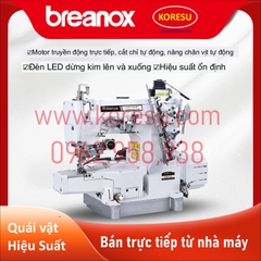 Mới! Máy viền Brother 600 3 kim 5 chỉ / 2kim 4 chỉ liên động máy đầu vuông ,nhỏ ,  tông đơ tự động ,máy may công nghiệp (65340-11)