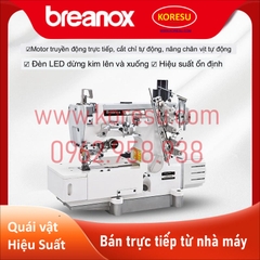 Mới! Máy viền Brother 500 3 kim 5 chỉ / 2kim 4 chỉ liên động máy đầu vuông ,nhỏ ,  tông đơ tự động ,máy may công nghiệp (65340-12)