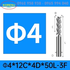 Dao phay 3 lưỡi ,Dao phay nhôm đặc biệt, Công cụ thép vonfram Cnc (TR003)