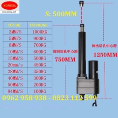 Xi lanh điện công nghiệp, lực đẩy 900kg.