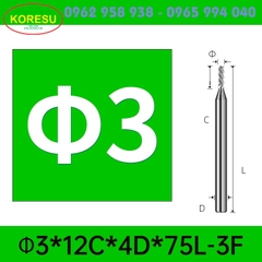 Dao Phay 3 Lưỡi ,Dao Phay Nhôm Đặc Biệt ( CÁN DAO DÀI HƠN) (TR004)