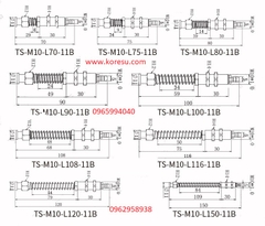 Cọc hút khí TS-11, ren cố định M10 dài 15mm.