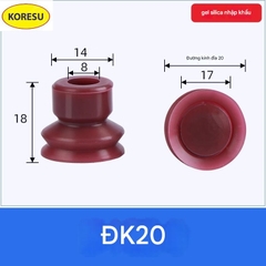 Cốc hút chân không chặn lỗ DK20/DK25/DK30 – Silicon chịu nhiệt, bám chắc – Phụ kiện robot khí nén