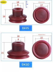 Cốc hút chân không chặn lỗ DK20/DK25/DK30 – Silicon chịu nhiệt, bám chắc – Phụ kiện robot khí nén