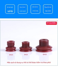 Cốc hút chân không chặn lỗ DK20/DK25/DK30 – Silicon chịu nhiệt, bám chắc – Phụ kiện robot khí nén
