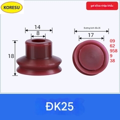 Cốc hút chân không chặn lỗ DK20/DK25/DK30 – Silicon chịu nhiệt, bám chắc – Phụ kiện robot khí nén