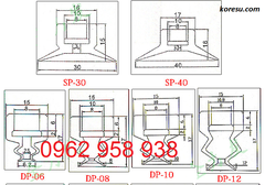 Núm hút chân không cao su silicol trắng SP, MP, DP