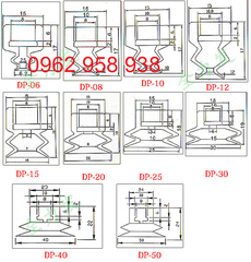 Núm hút chân không cao su silicol trắng SP, MP, DP