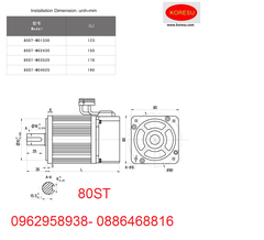 Động cơ Servo và ổ đĩa điều khiển  80ST-M03520, A1-SVD-15A