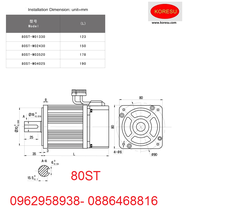 Động cơ Servo và ổ đĩa điều khiển  80ST- M04025,A1-SVD-20A