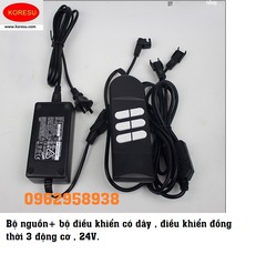 Bộ nguồn chuyển đổi điện 220v sang 12v và 24v Và tay bấm điều khiển 3 Xilanh Điện.