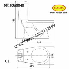 Bồn cầu 2 khối Viglacera Vi88