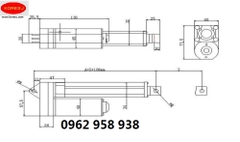 Xi lanh điện , thanh đẩy điện công nghiệp điện 12v, 24v, mô hình YNT07.