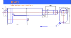 Xi lanh điện 12v chạy tốc độ 20mm/s lực nâng 500N, Thiết bị nâng hạ tự động điện 12v, HY01.