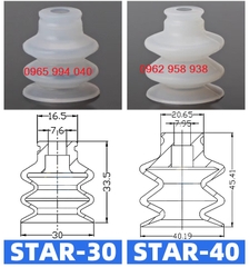 Núm hút cao su silicon 3 ngăn, giác hút chân không Star 3 ngăn dùng cho cọc hút đầu bắt núm 8mm