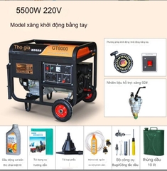 Máy phát điện động cơ 4 kỳ 5,5kw nhiên liệu chạy xăng.