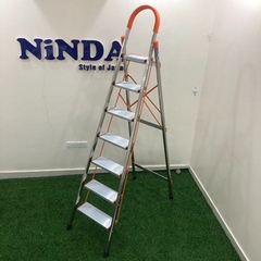 Thang nhôm ghế inox Ninda 7 bậc